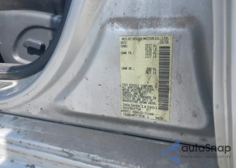 2017 Nissan Altima 2.5/2.5 S/2.5 Sl/2.5 Sr/2.5 Sv из США, поврежденный, VIN 1N4AL3AP4HC143803